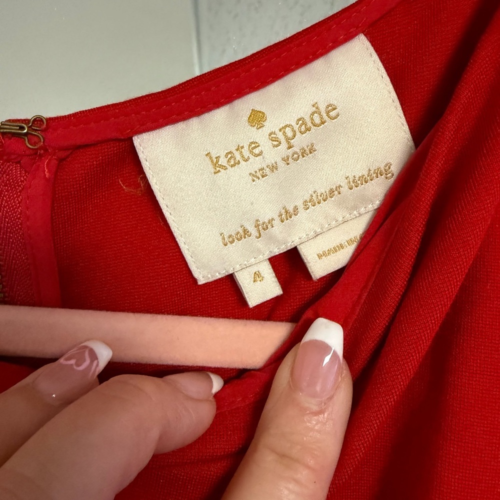 kate spade Red Sleeveless Sheath Dress with Bow Detail - Picture 3 of 3